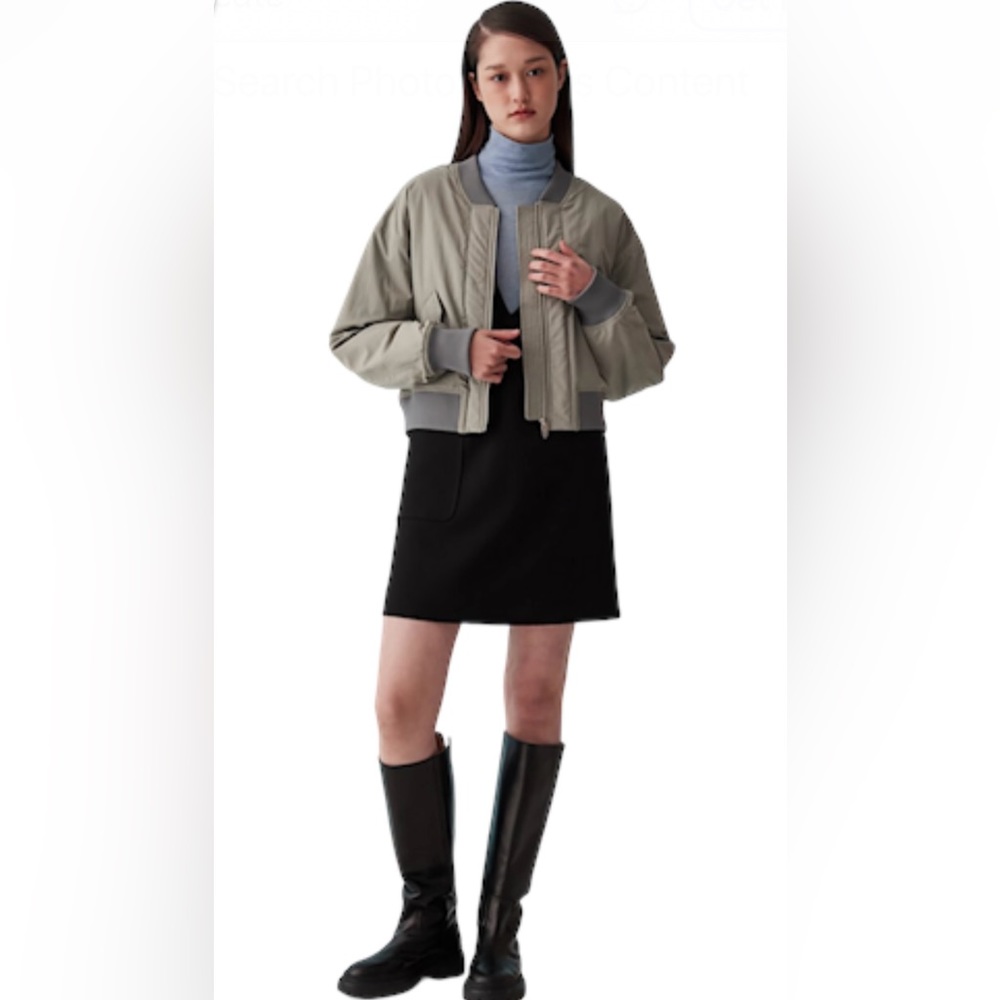 Zara bomber jacket with quilted black lining Size XL PIT TO PIT 23” LENGHT 20” - Picture 3 of 10